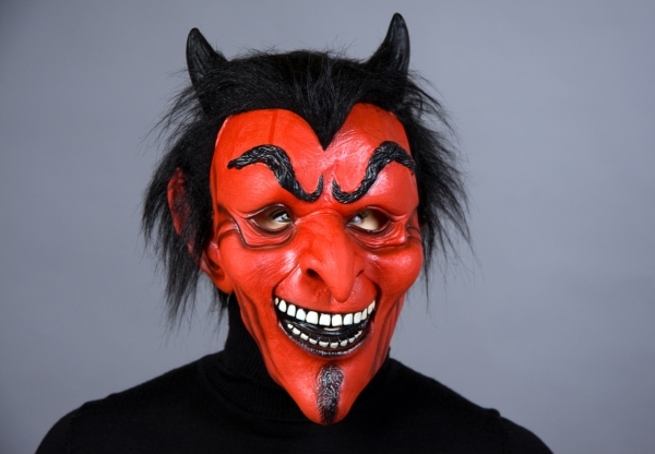 Maske Teufel mit Haar