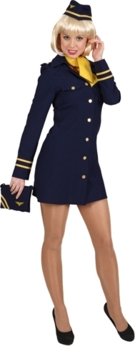 Stewardess Kostüm blau